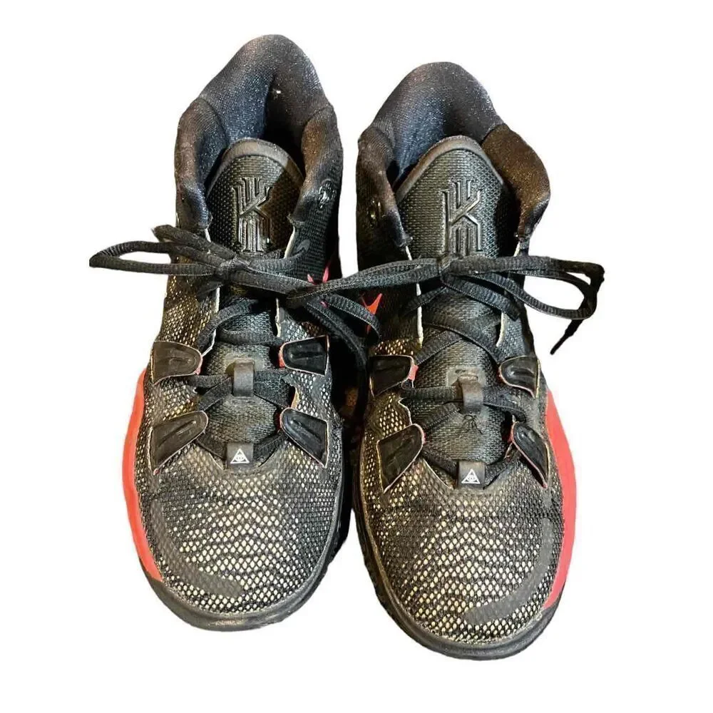 Nike Kyrie 7 “Bred” (GS) Big Kids’ Shoes Black-University Red ct4080-005 / SZ: 4 - Picture 4 of 8